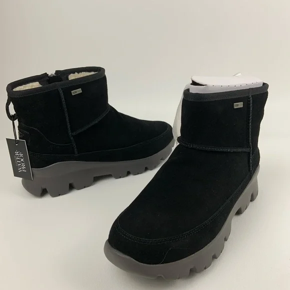 UGG Palomar Black Waterproof Suede Snow Ankle Boots size 8.5 - Picture 2 of 9